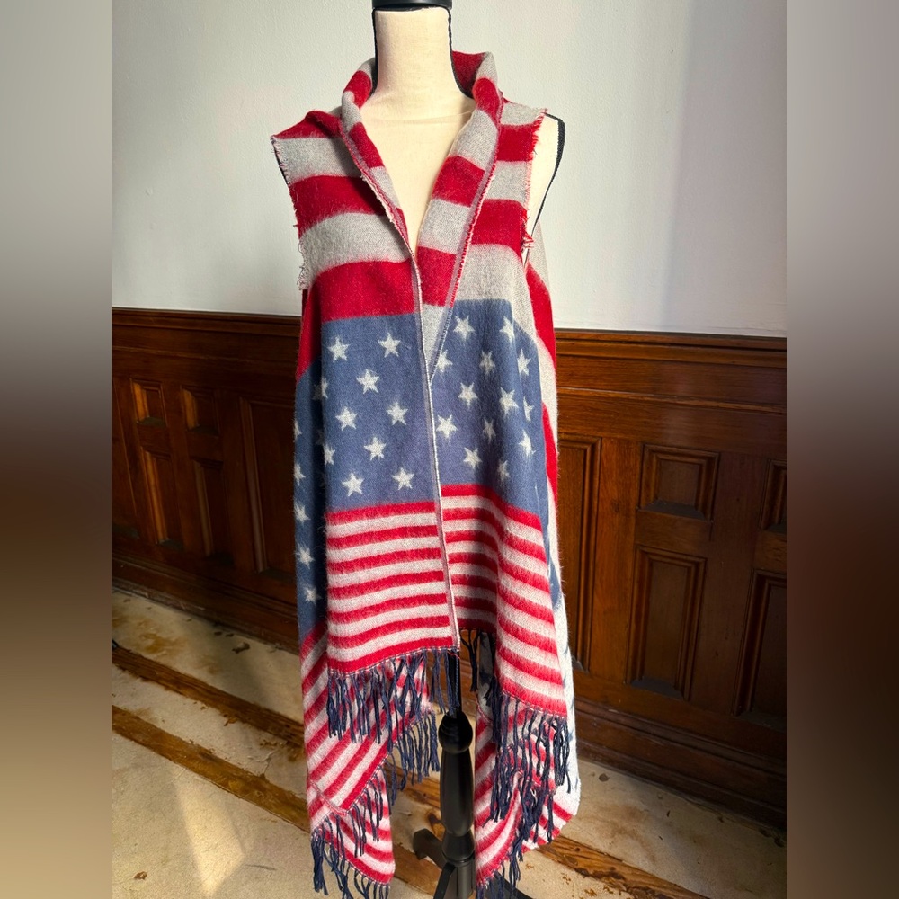 Patriotic Flag Fringe Vest